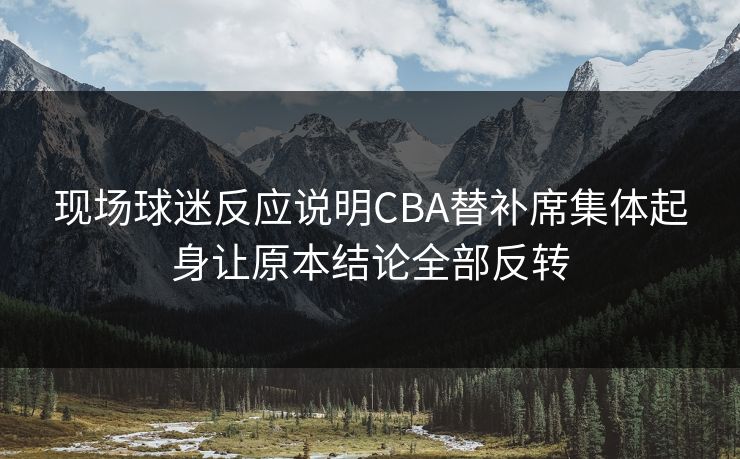 现场球迷反应说明CBA替补席集体起身让原本结论全部反转