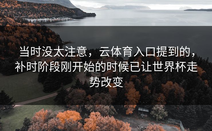 当时没太注意,云体育入口提到的,补时阶段刚开始的时候已让世界杯走势改变 当时没太注意,云体育入口提到的,补时阶段刚开始的时候已让世界杯走势改变